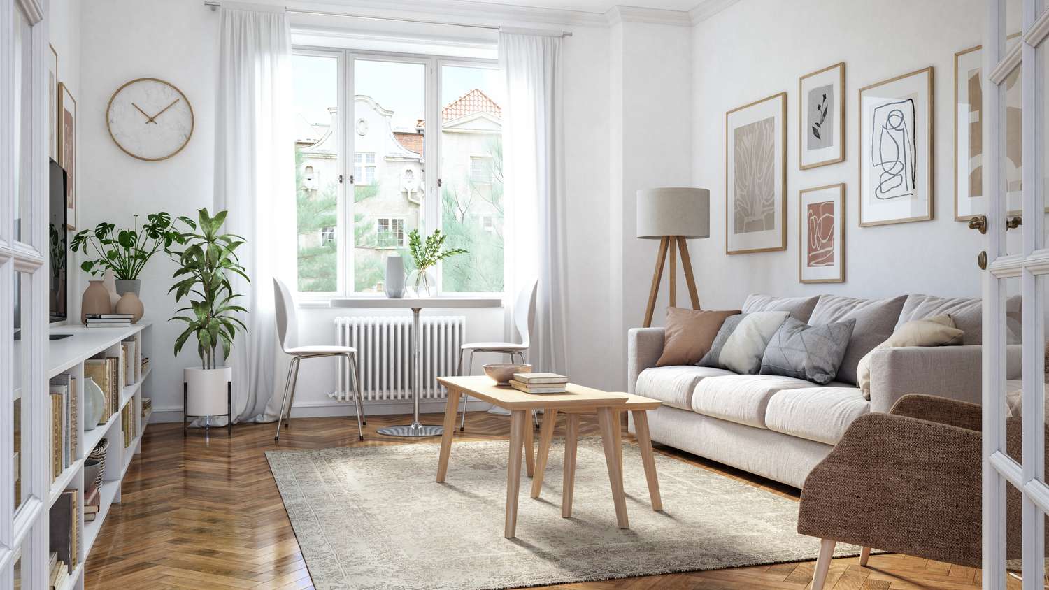 salón de estilo scandi