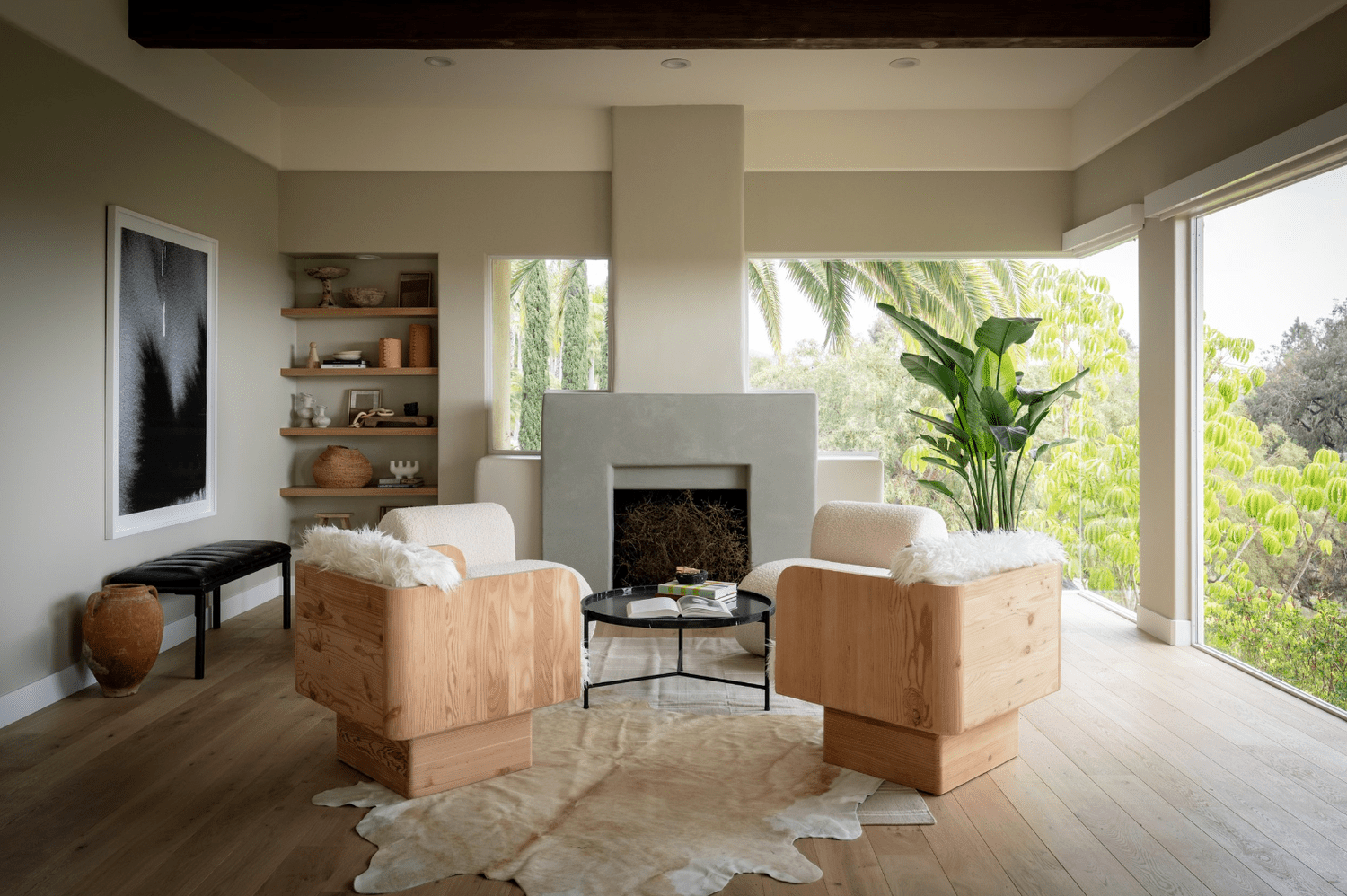 salon moderno organico topo
