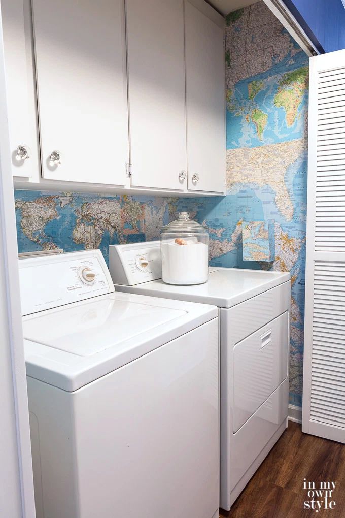 ideas para puertas de lavaderos pequeños con lavadora de carga superior