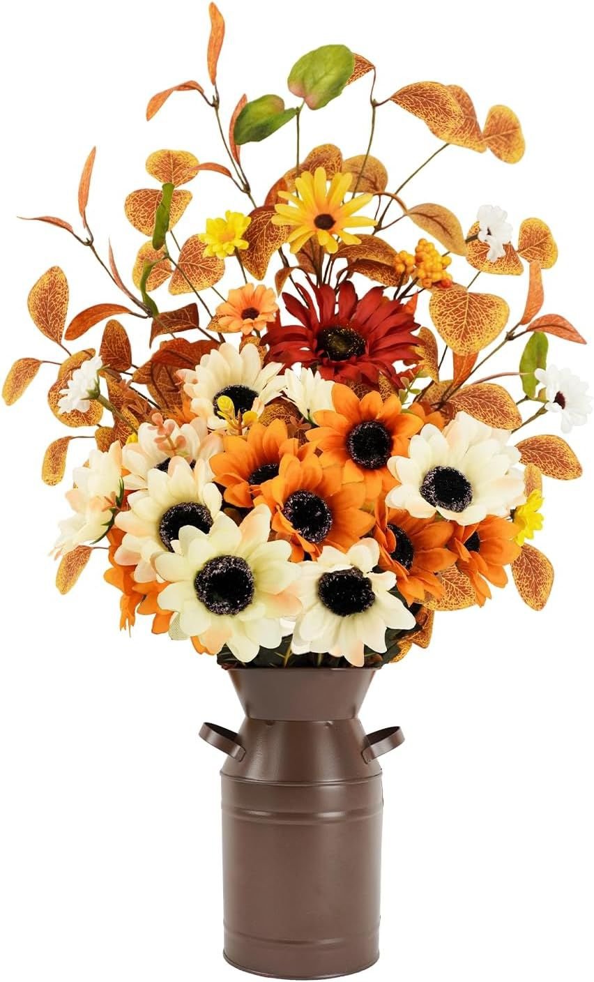 otoño girasoles artificiales planta decorativa Amazon