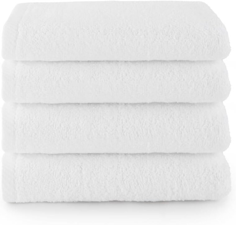 Top Towel - Plus - Toallas baño - 4 Toallas de Cara o Bidet - 30x50 cms - Algodon 100% - Blanco