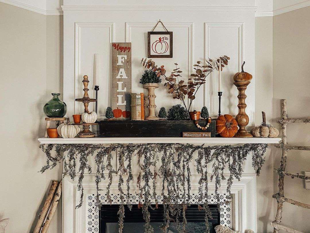 layer decor halloween mantel ideas