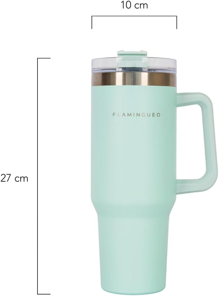 Flamingueo Vaso Termico - Taza Termo, Acero Inoxidable, Termo Cafe Para Llevar, Bebidas Frías 24h y Calientes 10h, Botella Termica, 1,18 Litros - Imagen 7