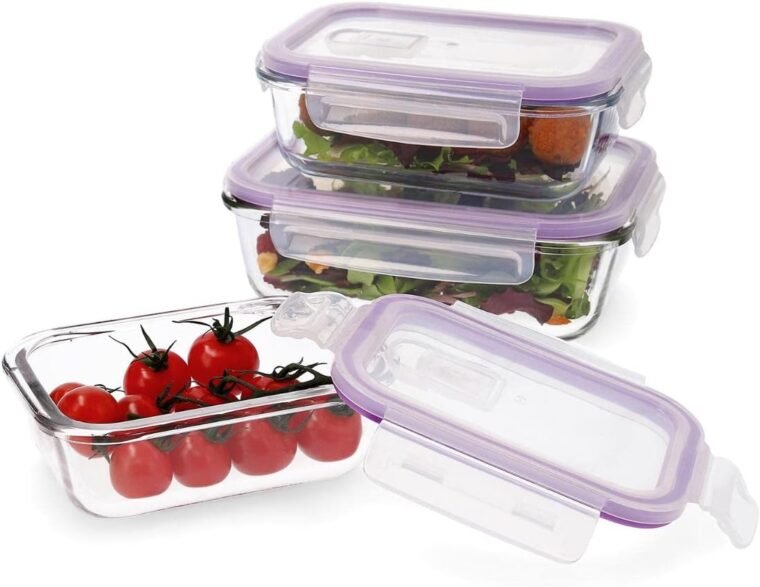 Quid Frost Set de 3 recipientes herméticos para alimentos con tapa, Rectangulares, Con válvula para microondas, Sin BPA, Vidrio - Imagen 3