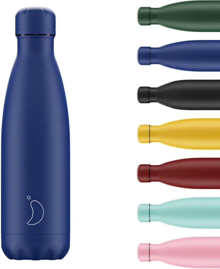 Chilly's Botella de Aqua - Acero Inoxidable y Reutilizable - Prueba de Fugas, Libre de transpiración - Matte - All Blue - 750ml