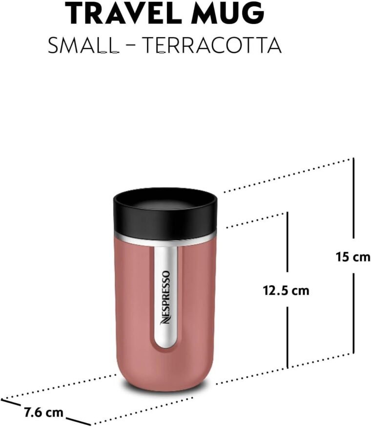 Nespresso Travel Mug Terracotta - Taza térmica (300 ml, a prueba de fugas) - Imagen 4