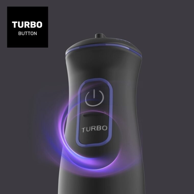 Taurus Amazing - Batidora de mano AHBA1000X 1000W, 20 velocidades y función Turbo, 4 Cuchillas de acero inoxidable, Diseño ergonómico, soft-touch, Campana anti salpicaduras, Set accesorios - Imagen 5