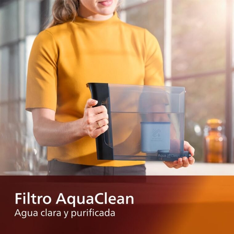 Philips Serie 2200 Cafetera Superautomática - Espumador de Leche Clásico, 2 tipos de café personalizables, Display Táctil, Negro Mate (EP2220/10) - Imagen 6