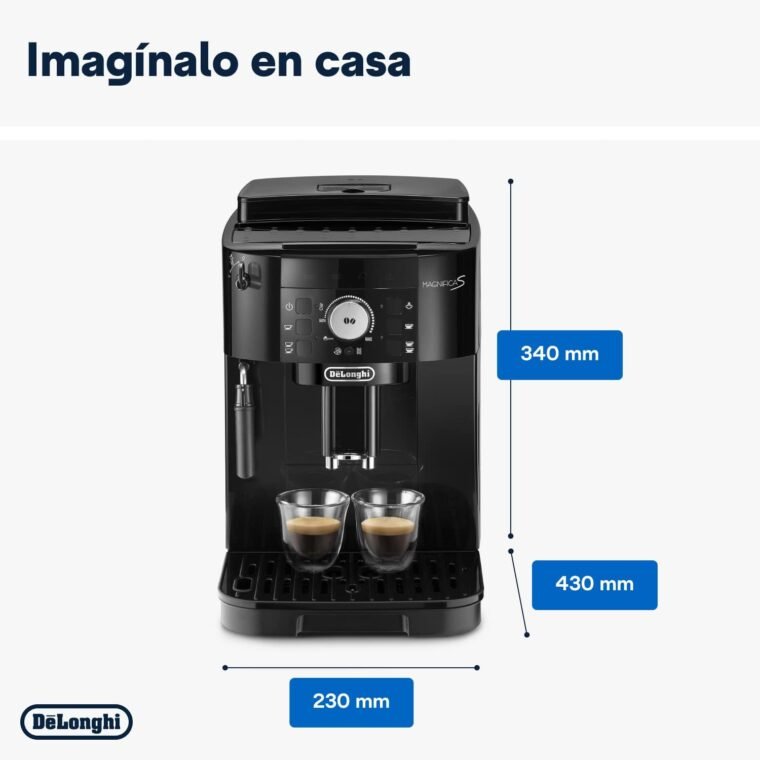 De'Longhi Magnifica S ECAM11.112.B, Cafetera Superautomática con Boquilla para Leche, Cafetera Espresso del Grano a la Taza con 2 Recetas One-Touch, Panel de Control Soft-Touch, 1450W, Negro - Imagen 6