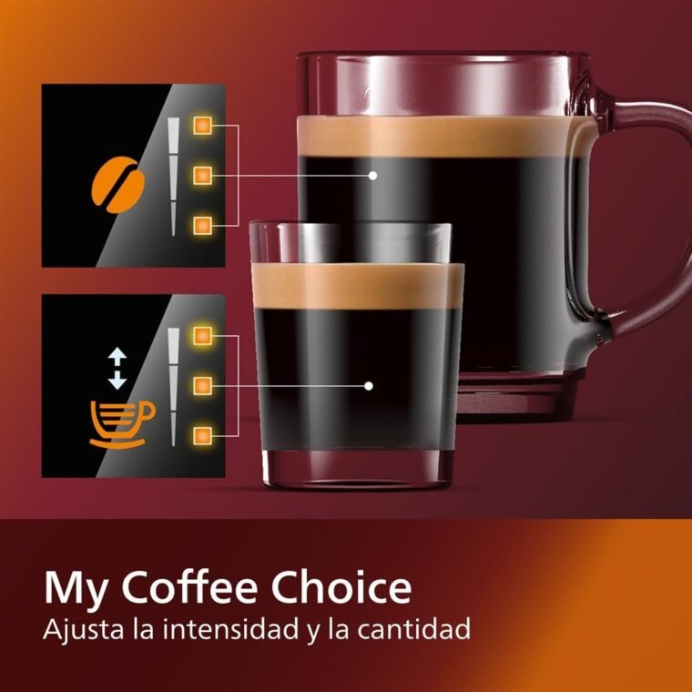 Philips Serie 2200 Cafetera Superautomática - Espumador de Leche Clásico, 2 tipos de café personalizables, Display Táctil, Negro Mate (EP2220/10) - Imagen 5