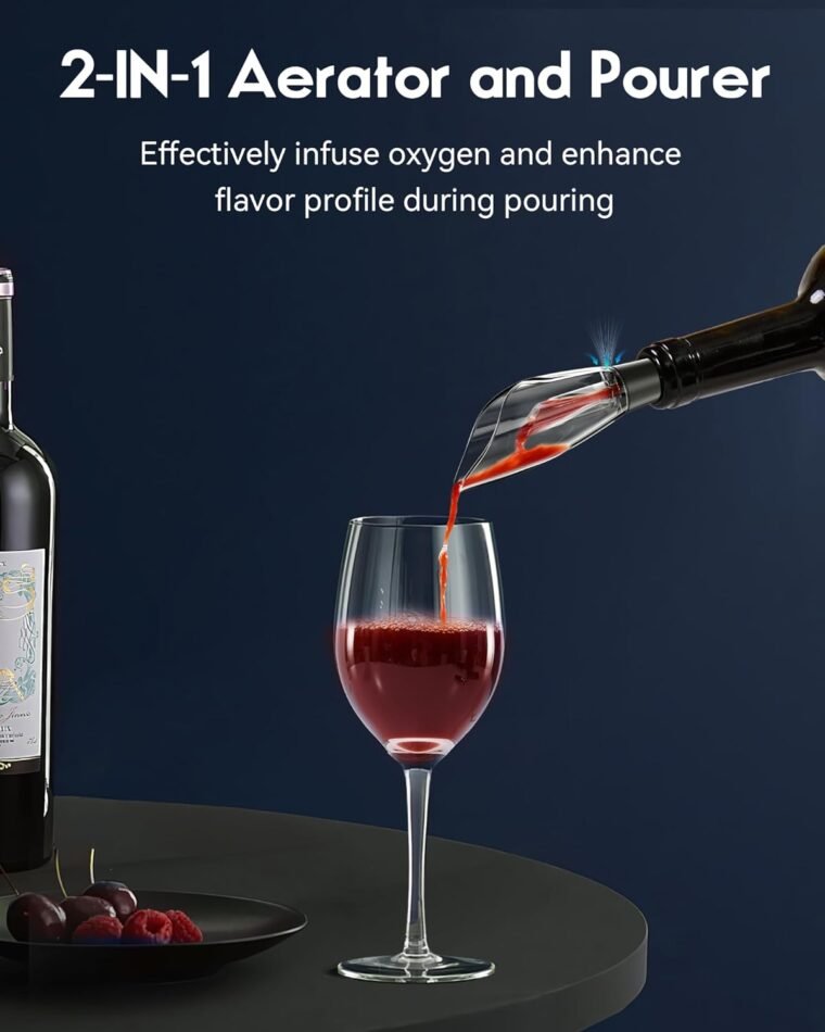 Sacacorchos eléctrico usb 6 en 1, abridor de botellas de vino, abrebotellas inalámbrico, juego con cortador de papel y tapón de vacío y cable de carga USB - Imagen 4