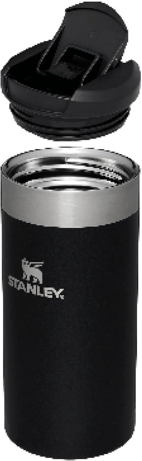 STANLEY Aerolight Transit Termo Cafe para Llevar 0.35L - Mantiene el Calor Durante 6 Horas - Compatible con Soporte para Coche - Taza Café Antifugas - Apta Para Lavavajillas - Black Metallic - Imagen 9