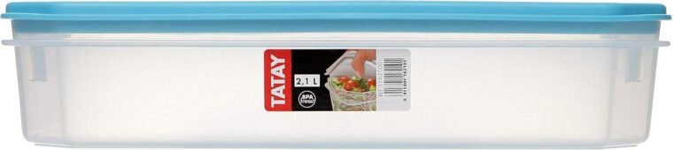 Tatay Fiambrera de Alimentos, Hermética, Tapa Flexible a Presión, Libre de BPA, Apto Microondas y Lavavajillas, Color Azul, Medidas: 28.5 x 18.5 x 6 cm, 2.1 L de Capacidad - Imagen 2