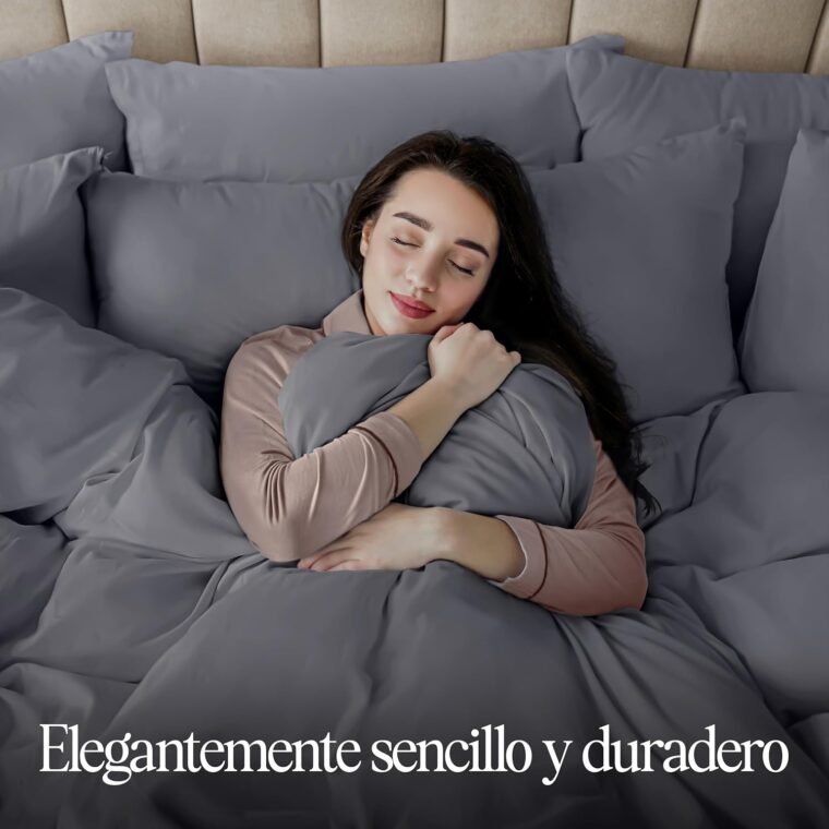 Utopia Bedding Funda Nordica Cama 150 - Microfibra Juego de Funda Edredon 230x220 cm y 2 Fundas de Almohada 50x75 cm (Gris) - Imagen 7