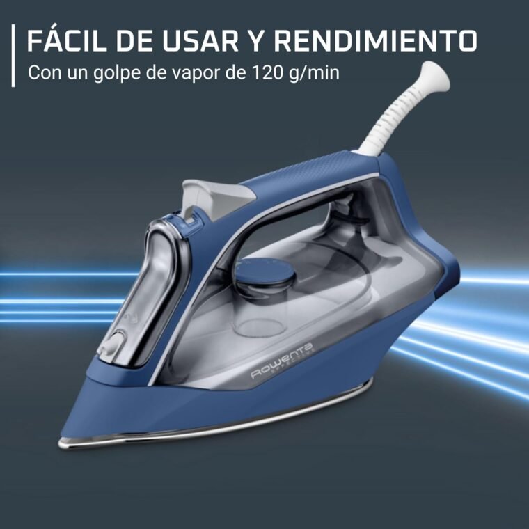 Rowenta plancha vapor Effective + DX1636 plancha de vapor de 2400 W, golpe de vapor, suela acero inoxidable antiarañazos, función antigoteo, ajuste manual, asa ergonómica, punta precisión - Imagen 3