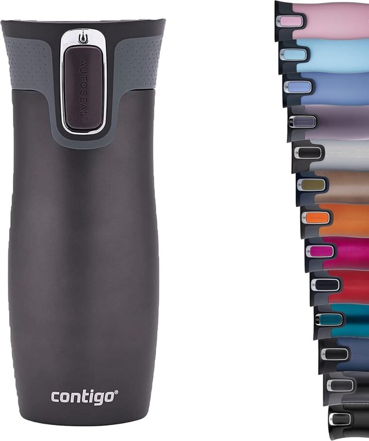 Contigo West Loop Autoseal vaso térmico, vaso aislante de acero inoxidable, termo para café, sin BPA, vaso de viaje antiderrame con tapa de fácil limpieza, mantiene el calor hasta por 5 h, 470 ml