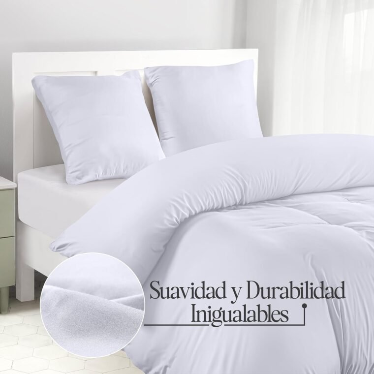 Utopia Bedding Funda Nordica Cama 180 - Microfibra Juego de Funda Nordica 240x260 cm y 2 Fundas de Almohada 65x65 cm (Blanco) - Imagen 4