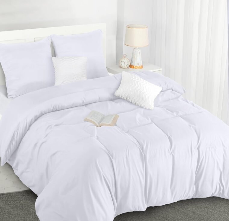 Utopia Bedding Funda Nordica Cama 180 - Microfibra Juego de Funda Nordica 240x260 cm y 2 Fundas de Almohada 65x65 cm (Blanco)