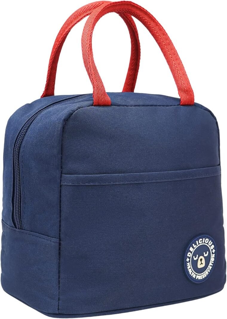 unycos - Bolsa Térmica Porta Alimentos【7L】 Nevera Portátil con Aislamiento, Lunch Box Impermeable, Hermética e Isotérmica, Porta Fiambrera para Almuerzo, Oficina, Viaje, Pícnic o Colegio (Azul/Rojo)