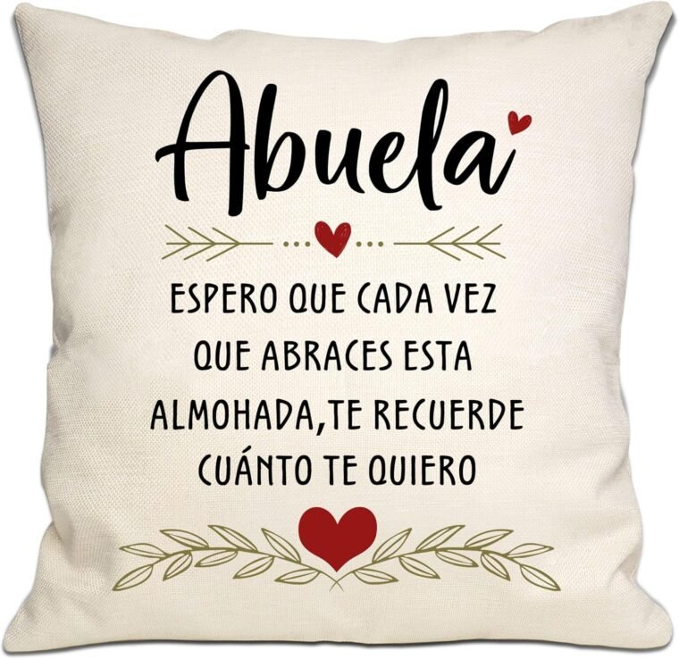 Regalo de Abuela de Nieta Nieto Espero Que Cada Vez Que abraces Esta Almohada te recuerde lo Mucho Que te Quiero Funda de cojín para Abuela Cumpleaños Día de la Madre (Abuela) - 45 x 45 cm