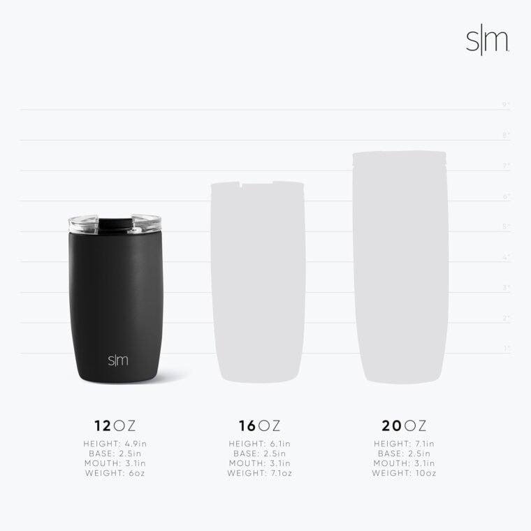 Simple Modern Travel Coffee Mug Tumbler with Clear Flip Lid | Reusable Insulated Stainless Steel Thermos Cold Brew Iced Coffee and Tea Cup | Voyager Collection | 12oz (350ml) | Sea Glass Sage - Imagen 3