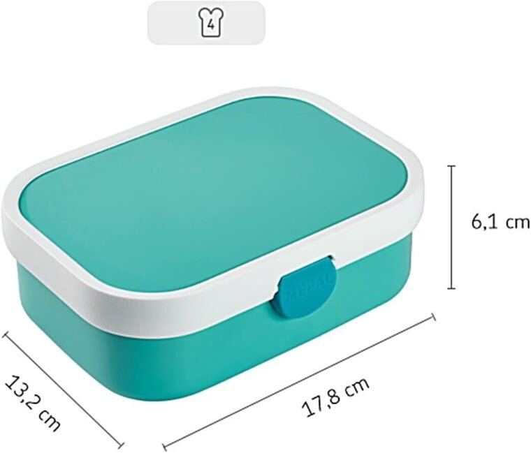 Mepal - Fiambrera Campus - Bento Box para Niños - Lonchera con Compartimento Bento y Tenedor - Fiambrera con Cierre de Clip - Sin BPA y apta para Lavavajillas - 750 ml - Dino - Imagen 5