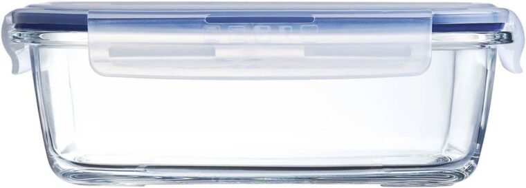 Luminarc 9207677 Pure Box Active - Recipiente Hermético Rectangular, Vidrio, Transparente y Azul, 1.22 L - Imagen 2