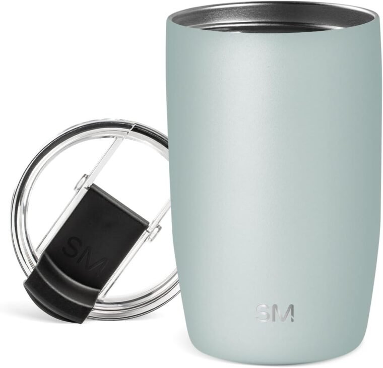 Simple Modern Travel Coffee Mug Tumbler with Clear Flip Lid | Reusable Insulated Stainless Steel Thermos Cold Brew Iced Coffee and Tea Cup | Voyager Collection | 12oz (350ml) | Sea Glass Sage