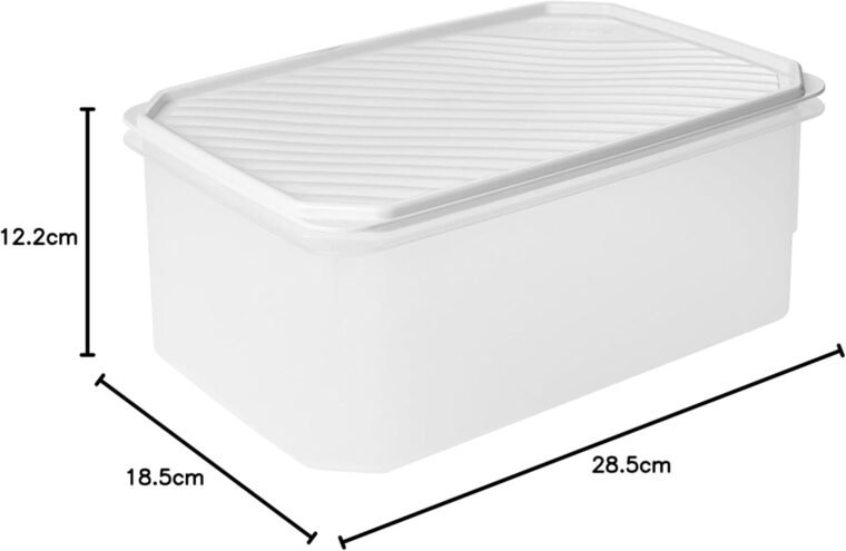 TATAY - Contenedor de alimentos rectangular de gran capacidad con tapa flexible blanca, libre de BpA, 4,7 L - Imagen 4