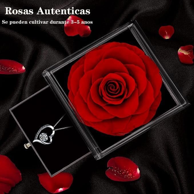 Rosa Eterna,Flores Preservada ,Rosa Real Forever Bloom,Natural Regalo Rosas Romántico Con Mujer Día Madre San Valentín Navidad Compromiso Matrimonio Aniversario Cumpleaños Acción De Gracias Nochebuena - Imagen 3