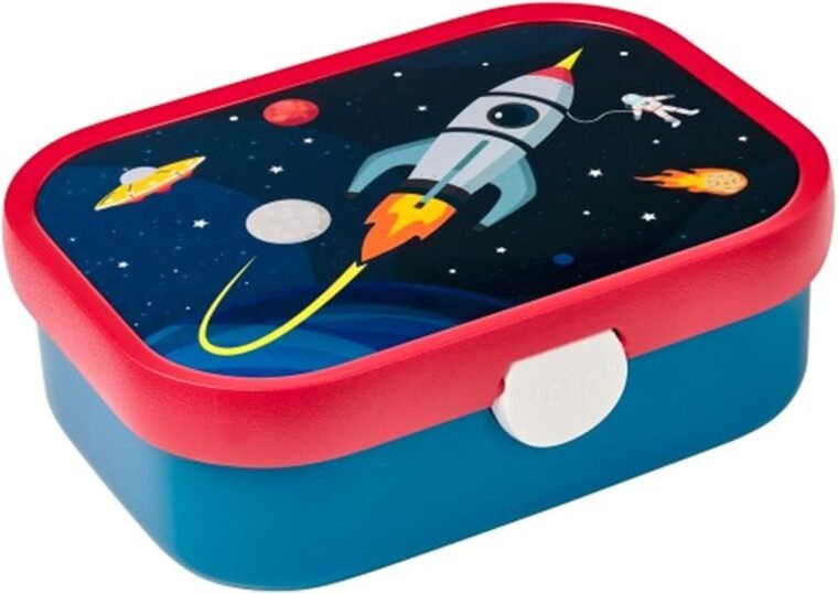 Mepal - Fiambrera Campus - Bento Box para Niños - Lonchera con Compartimento Bento y Tenedor - Fiambrera con Cierre de Clip - Sin BPA y apta para Lavavajillas - 750 ml - Space