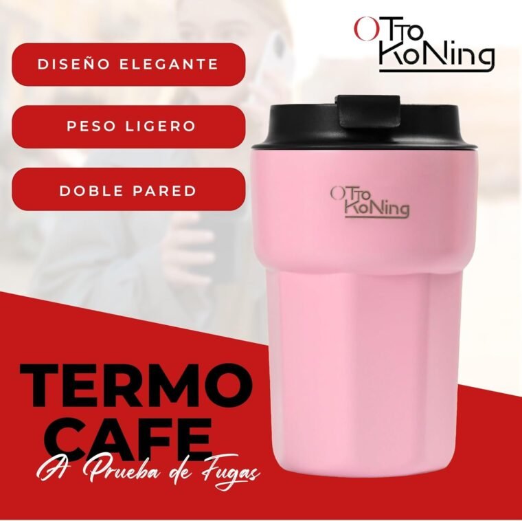 Otto Koning Termo Café 350ml. Taza de Café 100% a Prueba de Fugas, de Acero Inox sin BPA. Vaso Termo Café para llevar, Vaso Térmico para café, agua, té caliente y frío - Imagen 3