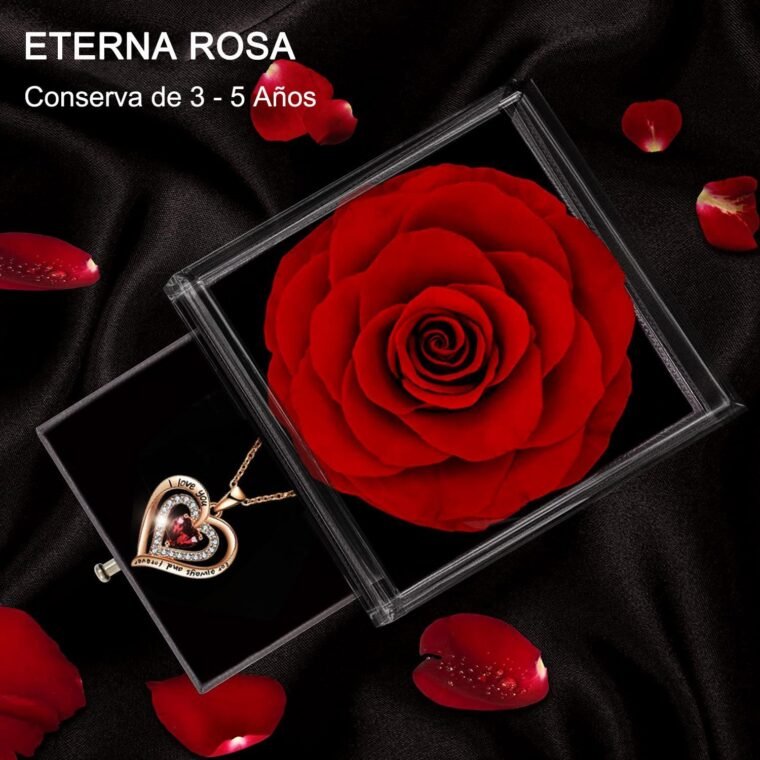 Rosa Eterna,Rosa Real Preservada,Eterna Hecha a Mano Flores,Roja Románticos Regalo para Ella Día de la madre Novias Esposa Abuela Aniversario Cumpleaños San Valentín Navidad Compromiso Matrimonio - Imagen 3