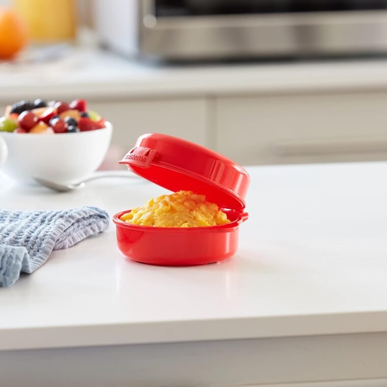 Sistema utensilio para cocinar huevos para microondas | Recipiente para alimentos apto para microondas | 271 ml | Sin BPA | Rojo - Imagen 8