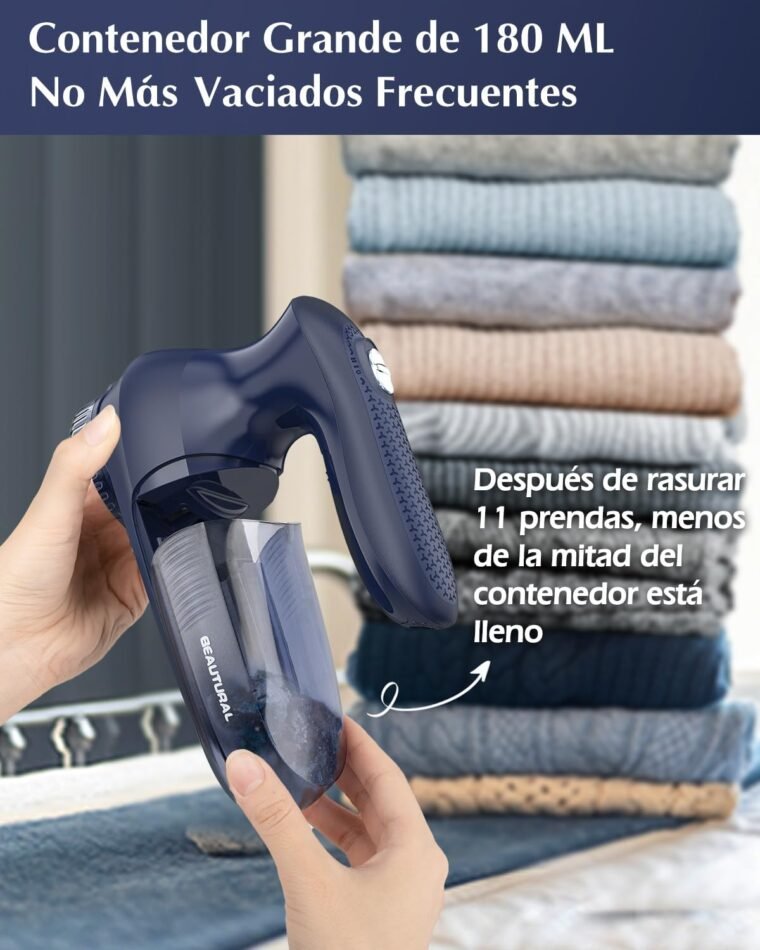 Beautural Quitapelusas Electrico de Ropa, Removedor de Pelusas Potente y eficiente, con AC Plug Cable o con Pilas, Especial y coveniente Version para su Familia - Imagen 5