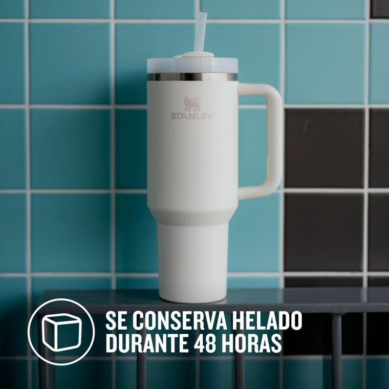 Stanley Quencher H2.0 FlowState Tumbler 1.2L - Termo Conserva el Frío 11 Horas - Helada Durante 48 Horas - Botella Agua Acero Inoxidable - Taza Termica - Vaso Termico Sin BPA - Cream Tonal - Imagen 4