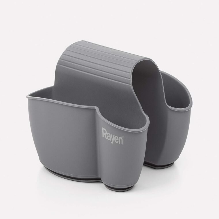 Rayen Gris Organizador Resistente y Flexible | para Doble Fregadero, Polietileno, Medida: 12,5 x 9,5 cm - Imagen 2