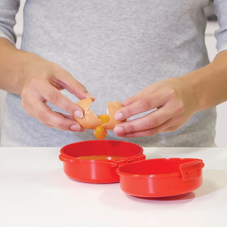 Sistema utensilio para cocinar huevos para microondas | Recipiente para alimentos apto para microondas | 271 ml | Sin BPA | Rojo - Imagen 9