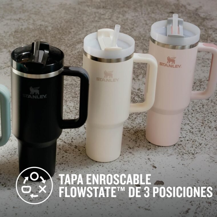 Stanley Quencher H2.0 FlowState Tumbler 1.2L - Termo Conserva el Frío 11 Horas - Helada Durante 48 Horas - Botella Agua Acero Inoxidable - Taza Termica - Vaso Termico Sin BPA - Cream Tonal - Imagen 5