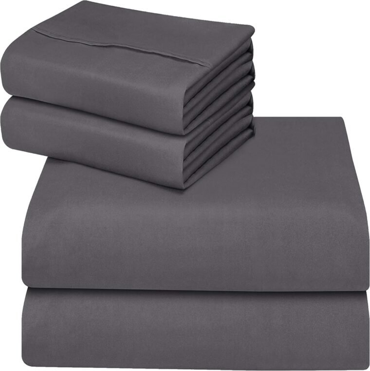 Utopia Bedding Juego de Sabanas 4 Piezas 135x190 - Poliéster Microfibra Cepillada - Sábana Bajera, Sábana Plana y 2 Fundas de Almohada 50x75 (Cama 135, Gris) - Imagen 3