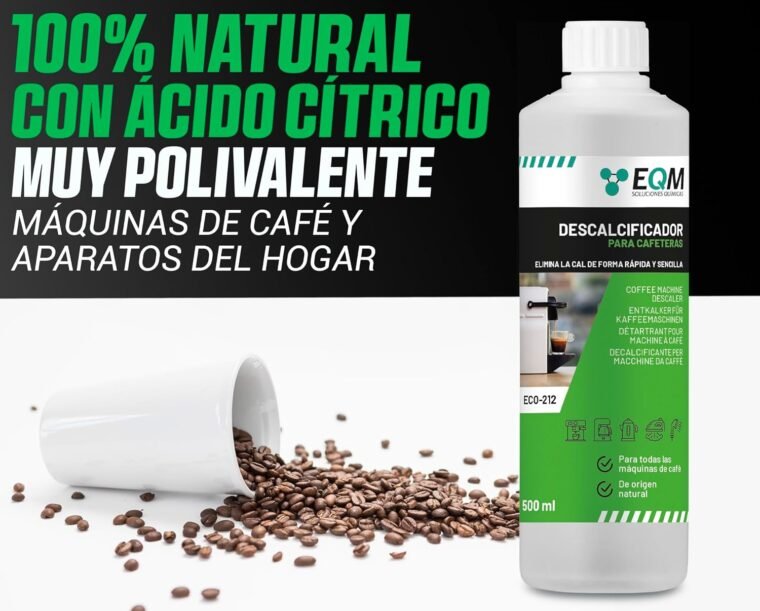 EQM - ECO- 212 - Descalcificador para Cafeteras - 500 ML - 100% Origen Natural - Compatible con todas las máquinas de café - Elimina la cal incrustada en cafeteras y aparatos del hogar - Imagen 4