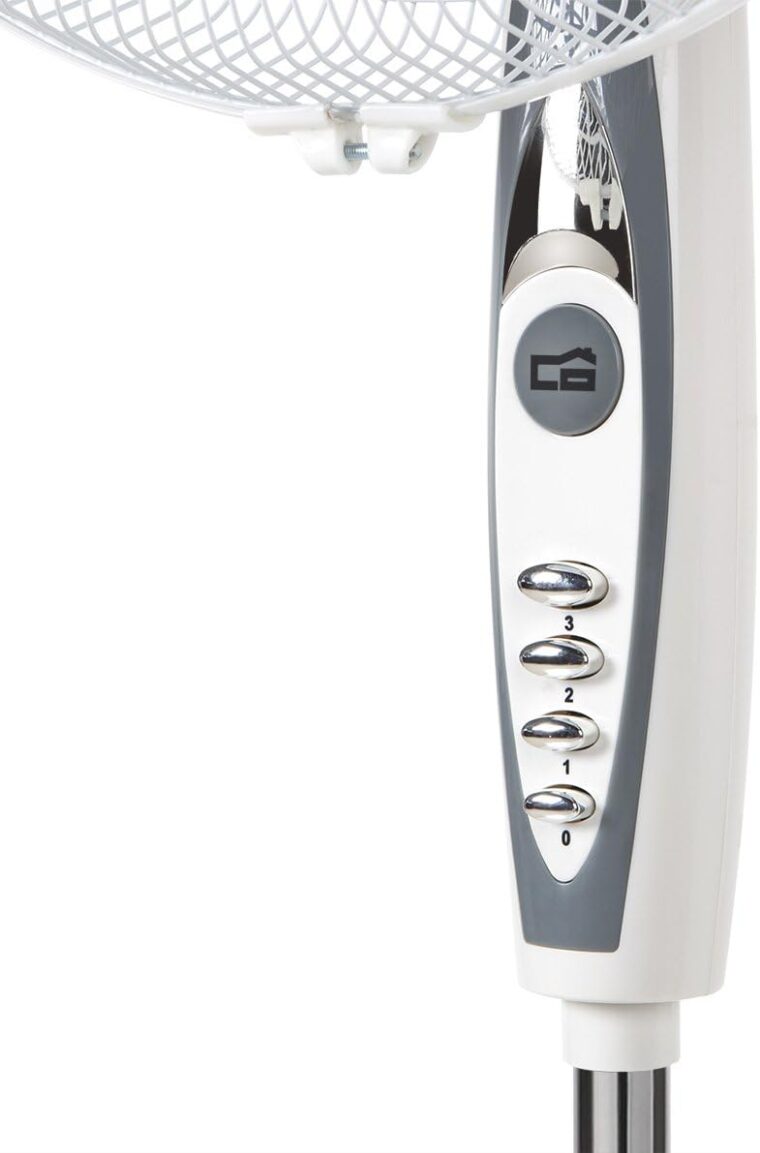 Orbegozo SF 0147 Standing Fan 50 W 3 Ventilation Speeds Oscillating Height Adjustable Quiet Safety Grille Blade Size 40 cm White - Imagen 4